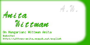 anita wittman business card